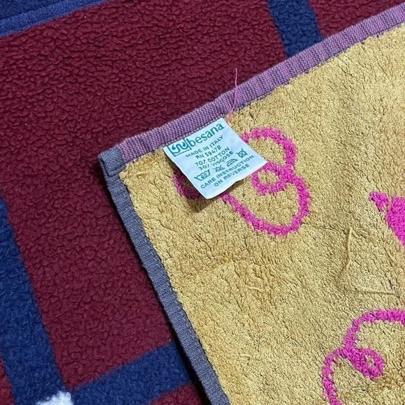 Rare Vintage BESANA Poodle Cafe Italian Bathroom Towel With Tassels Pink… - Picture 4 of 5